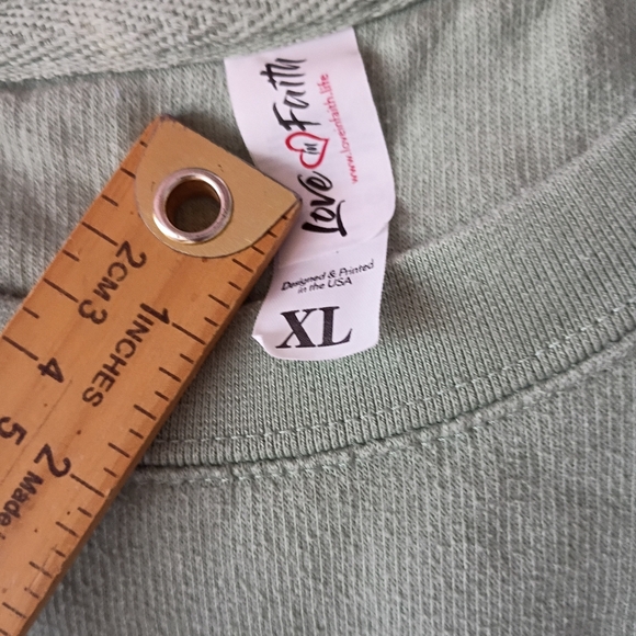 You Are Enough Embroidered Sage Green Crewneck Sweatshirt XL Positive Quote - Picture 4 of 8